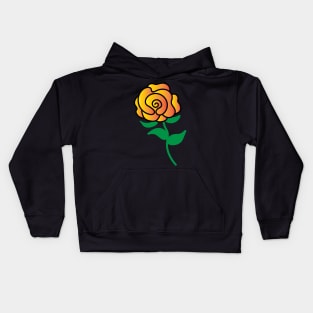 Orange Yellow Gradient Rose Kids Hoodie